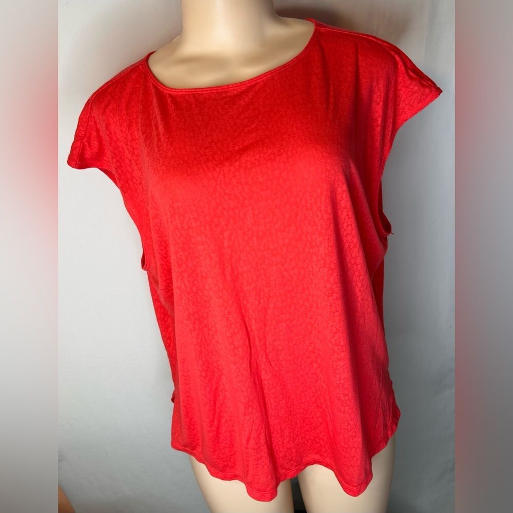 Zella Pursuit Cap-sleeve Top Women’s. Stretch Athletic T-Shirt orange Size L - Picture 4 of 13